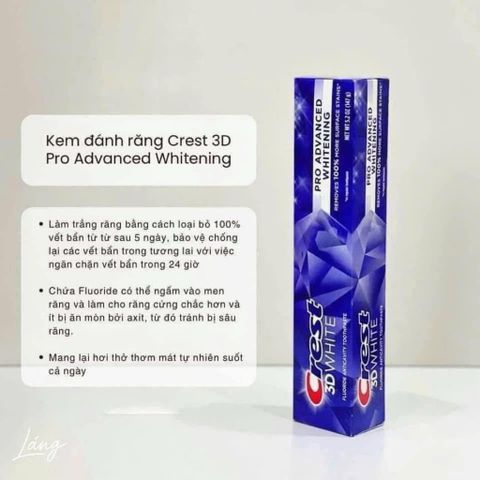 🦷🦷KEM ĐÁNH RĂNG CREST MỸ 𝟑D MẪU MỚI NHẤT SẠCH, THƠM & TRẮNG HƠN