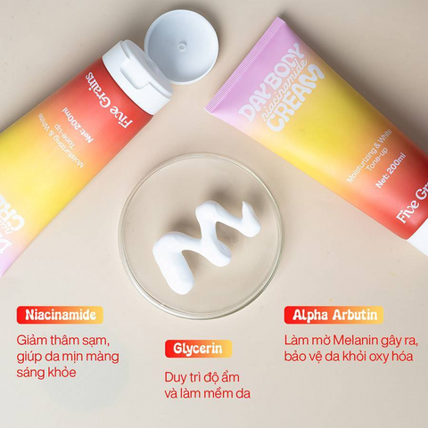 Kem Dưỡng Trắng Da Five Grains Niacinamide Alpha Arbutin 200ml - Dưỡng Sáng Mịn Da 645694