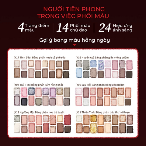 Bảng Phấn Mắt Chéeryep 16 Ô Natural Star Đa Năng Dễ Dùng Chuẩn Màu Lâu Trôi Nhũ Lì Đa Dạng Tone