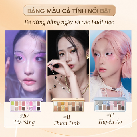 Bảng Phấn Mắt Chéeryep 16 Ô Natural Star Đa Năng Dễ Dùng Chuẩn Màu Lâu Trôi Nhũ Lì Đa Dạng Tone
