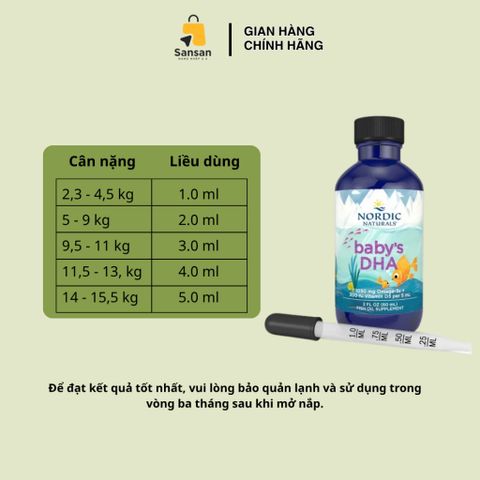 TPBVSK Siro dầu cá Nordic Naturals Baby's DHA cho bé sơ sinh từ 0-12 tháng tuổi 60ml và 120ml - Nội địa Mỹ