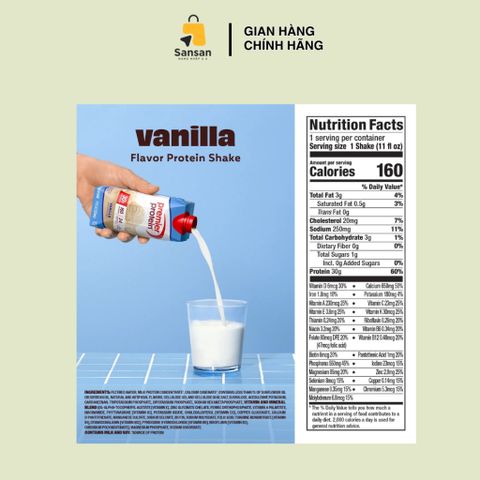 Sữa cao đạm Premier Protein Shake 30g protein, hương Vani, 12 hộp - Nội địa Mỹ