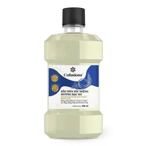 [NHÃN MỚI CFS] Dầu dừa súc miệng Cofusions hương bạc hà thơm mát 225ml/ chai
