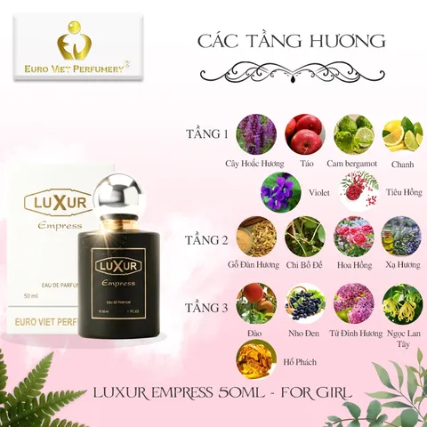 Nước Hoa Nữ Cao Cấp LUXUR EMPRESS Euro Viet Perfumery 50ml - MẪU MỚI