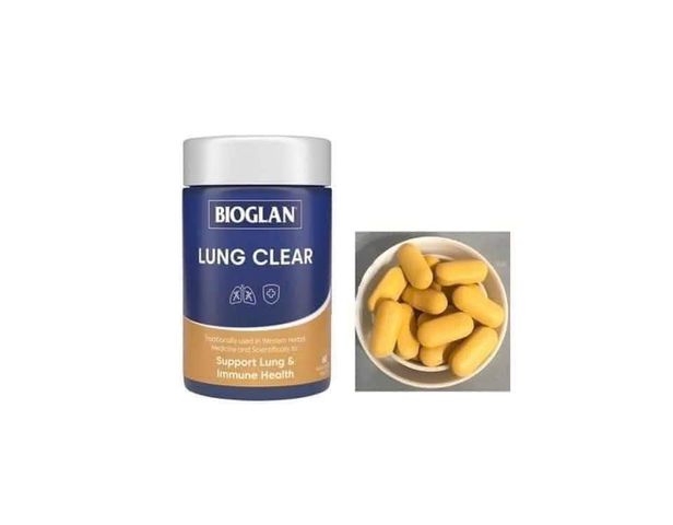 Viên thanh lọc và hỗ trợ chức năng phổi Bioglan lung clear từ ÚC hộp 60 viên