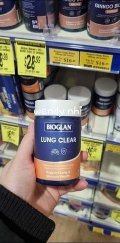 Viên thanh lọc và hỗ trợ chức năng phổi Bioglan lung clear từ ÚC hộp 60 viên