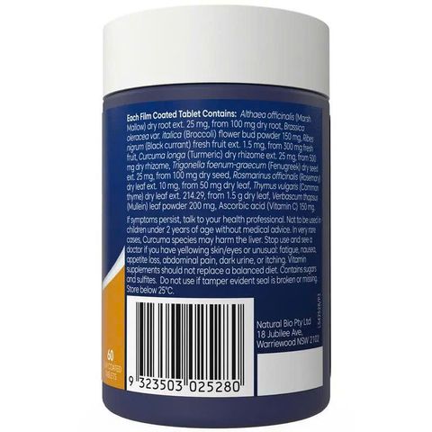 Viên thanh lọc và hỗ trợ chức năng phổi Bioglan lung clear từ ÚC hộp 60 viên