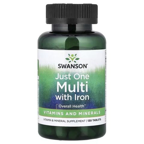 Vitamin Tổng Hợp Dành Cho Người Ăn Chay Swanson, Just One Multi with Iron - , 130 Viên