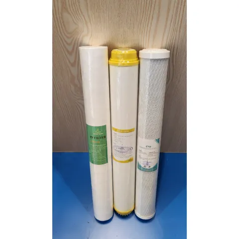 Bộ 3 lõi lọc nước 123 Cation 20 inch lọc nước nhiễm phèn, đá vôi, clo....