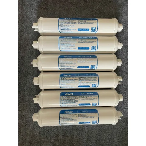 Bộ 6 lõi khoáng cao cấp Đại Việt số 5,6,7,8,9,10 sử dụng cho máy lọc nước Ro - Tặng kèm co cút