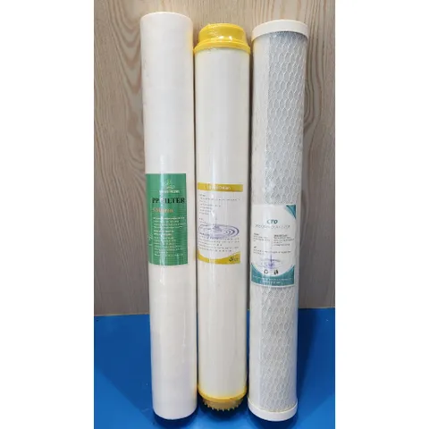 Bộ 3 lõi lọc nước 123 Cation 20 inch lọc nước nhiễm phèn, đá vôi, clo....