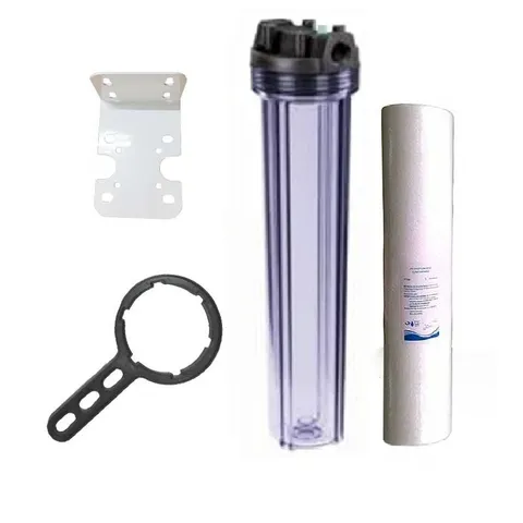 Cốc lọc thô đầu nguồn 20inh đủ bộ (Cốc trong hoặc đục)