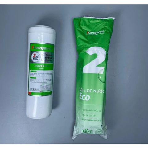 Bộ 3 lõi lọc nước dùng Kangaroo Eco 123 dùng cho máy lọc nước có 3 cốc lọc 10inch (Mẫu mới 2024)
