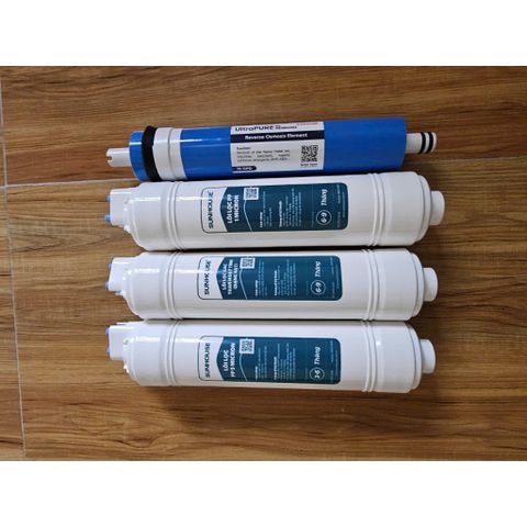 Trọn bộ 10 lõi lọc nước Sunhouse đúc liền khối từ 1 đến 10 (tặng cút kết nối + dây)