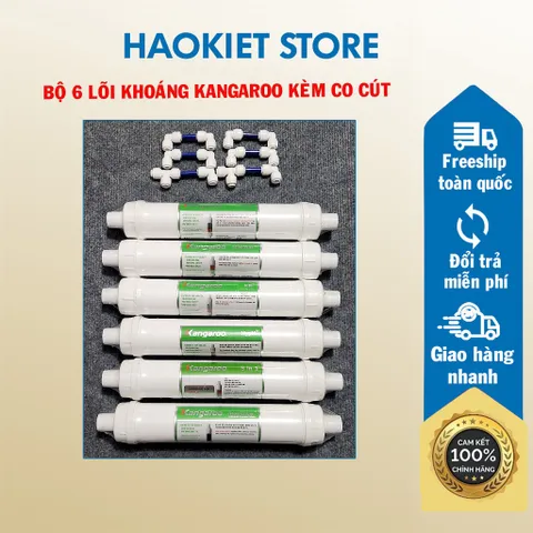 Combo bộ 6 lõi tạo khoáng Kangaroo - Tạo độ kiềm cho nước, cân bằng PH (Hàng chính hãng)