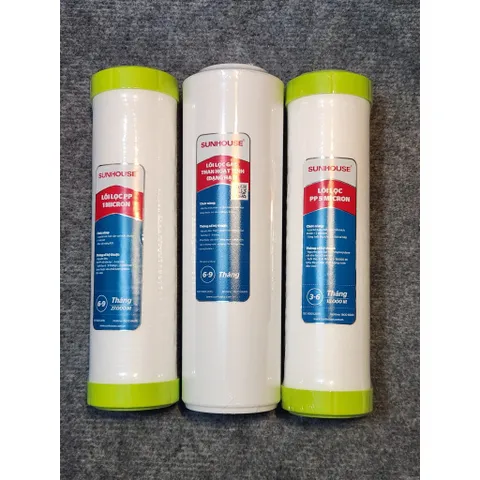 Combo 10 lõi lọc cho máy lọc nước Sunhouse Sha76218ck,Sha76216ck; Sha76219ck...( Tặng co cút + dây)