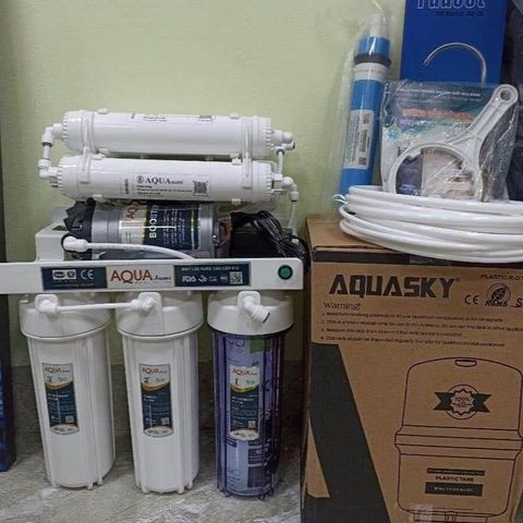 MÁY LỌC NƯỚC TINH KHIẾT RO 9 LÕI AQUA ĐỂ GẦM - MÁY KHÔNG TỦ 9 CÂP.