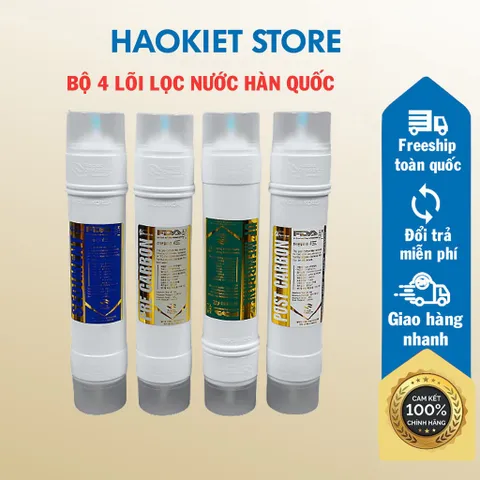 Bộ 4 lõi lọc nước Hàn Quốc cút cắm 2 đầu
