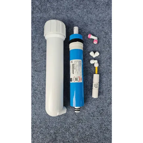Bộ Vỏ màng lọc RO Trắng kèm Màng RO Dow Filmtec™, co, van 1 chiều, van xả flow 300