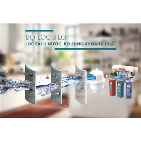 Máy lọc nước RO Sunhouse SHA8878KV 8 lõi - Hàng nguyên seal mới 100% bảo hành 2 năm.
