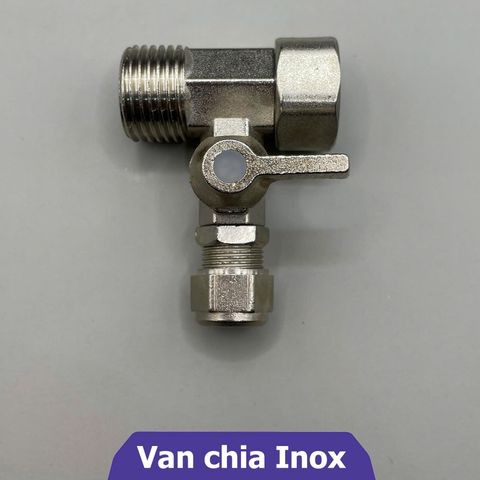 Van Inox chia nước đầu nguồn máy lọc nước dây Φ6, Φ10 - Khẩu khóa chia nước đầu nguồn.