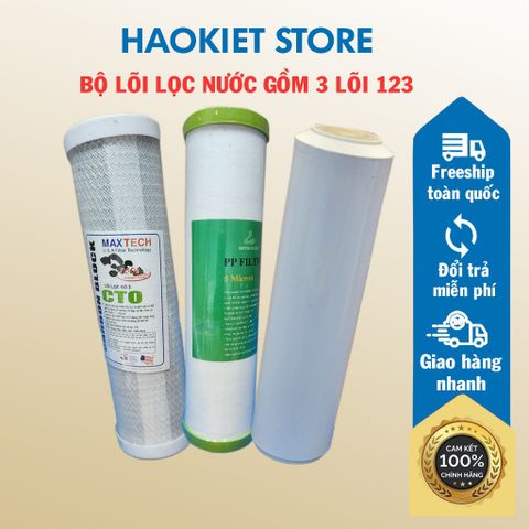 Bộ lõi lọc nước gồm 3 lõi 123 sử dụng cho tất cả các máy lọc nước