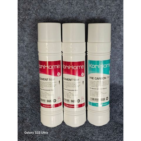 Bộ 3 lõi lọc nước Korihome gồm 2 Sediment, 1 Pre Carbon - Thay cho máy Korihome và các hãng khác.
