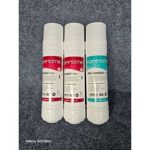 Bộ 3 lõi lọc nước Korihome gồm 2 Sediment, 1 Pre Carbon - Thay cho máy Korihome và các hãng khác.