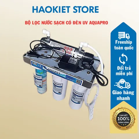 Bộ lọc nước sạch có đèn UV AquaPro diệt 99.99% vi khuẩn gây hại.