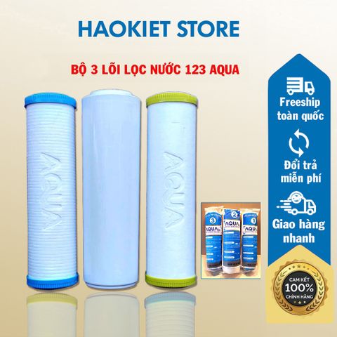 Bộ 3 lõi lọc nước 123 AQUA - Thay thế cho các máy lọc nước RO trên thị trường (ảnh thật)