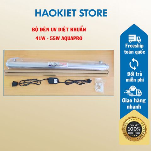 Bộ đèn UV diệt khuẩn 41W - 55w Aquapro đầy đủ adapter và phụ kiện kèm theo như hình.