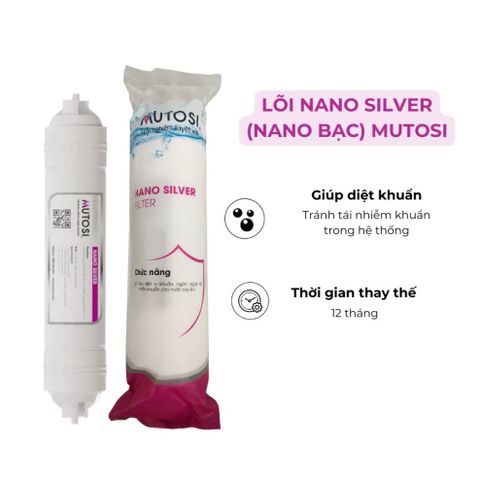 Combo 4 lõi lọc nước chức năng Mutosi 5678 - Lõi T33/GAC, Khoáng đá, Hồng ngoại xa, Nano bạc