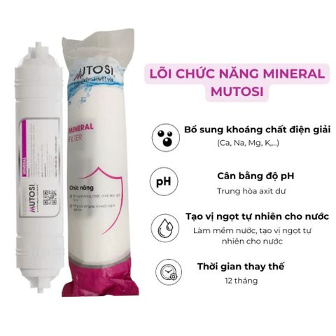 Combo 4 lõi lọc nước chức năng Mutosi 5678 - Lõi T33/GAC, Khoáng đá, Hồng ngoại xa, Nano bạc