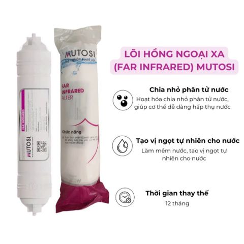 Combo 4 lõi lọc nước chức năng Mutosi 5678 - Lõi T33/GAC, Khoáng đá, Hồng ngoại xa, Nano bạc
