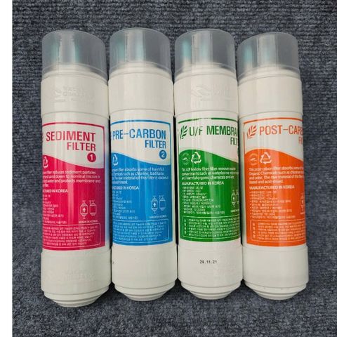 Combo bộ 4 lõi lọc nước UF 1 đầu Type U 24,5cm -Hàn Quốc- thay thế cho máy Cuckoo, IONPIA....