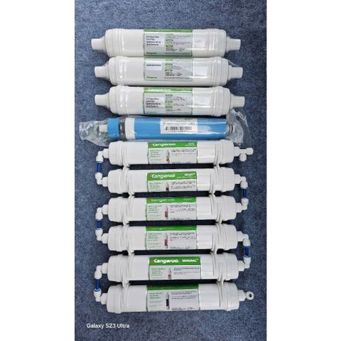 Bộ 10 lõi lọc nước Kangaroo nối nhanh đúc liền khối - Dùng cho các model: KG100HK, KG10A4, KG10A5...