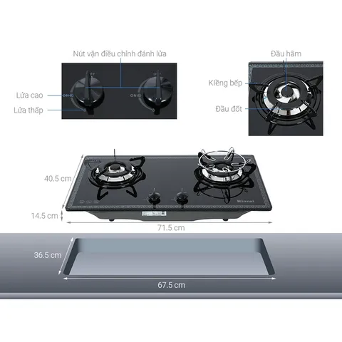Bếp ga âm Rinnai RVB-2BG(F)N