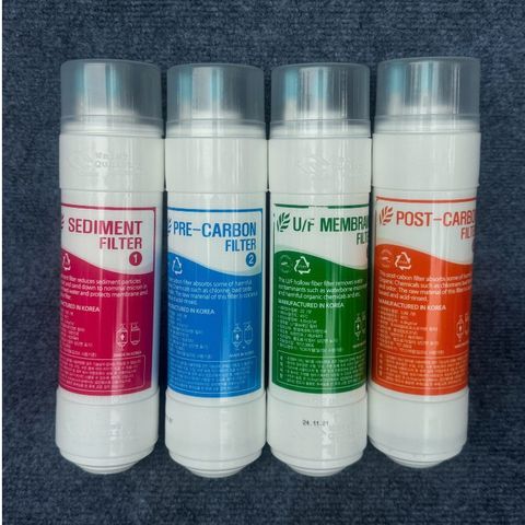 Combo bộ 4 lõi lọc nước UF 1 đầu Type U 24,5cm -Hàn Quốc- thay thế cho máy Cuckoo, IONPIA....