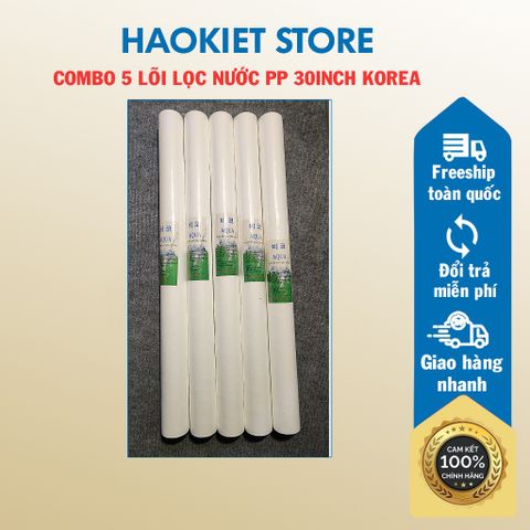 Combo 5 lõi Lõi Lọc Nước PP 30inch Korea (5 micron dài 76.cm)