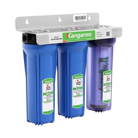 Thiết bị lọc nước Ro Kangaroo 3 lõi lọc thô 10inch (kèm phụ kiện)