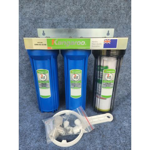 Thiết bị lọc nước Ro Kangaroo 3 lõi lọc thô 10inch (kèm phụ kiện)