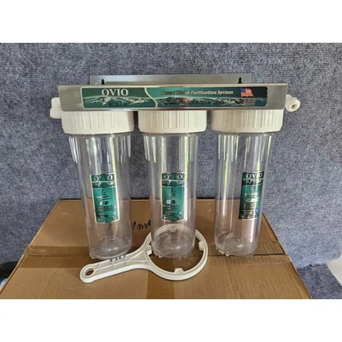Bộ 3 cốc lọc 10inch kèm 3 lõi lọc thô - Cốc nhập khẩu loại 2 roăn