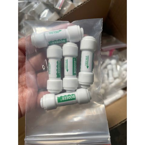 COMBO 5 Tê lệch cắm nhanh 6-6-6,  Van 1 chiều nối thẳng nối nhanh 2 đầu dây 6mm(GIAO MÀU NGẦU NHIÊN)