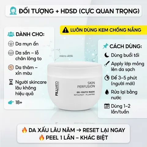 Mặt Nạ Tẩy Da Chết Fillmed Skin Perfusion Glyco Peel 500ml - Làm Sáng, Mịn Da, Cấp Ẩm Chuyên Nghiệp Từ Pháp