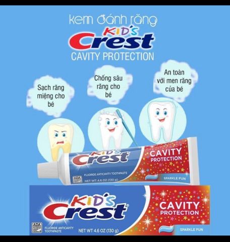 Kem Đánh Răng Trẻ Em Kid's Crest 130g - Hỗ Trợ Bảo Vệ Răng Miệng, Hương Vị Thơm Ngon, Sản phẩm Mỹ Dành Cho Trẻ Từ 2 Tuổi Trở Lên 646510