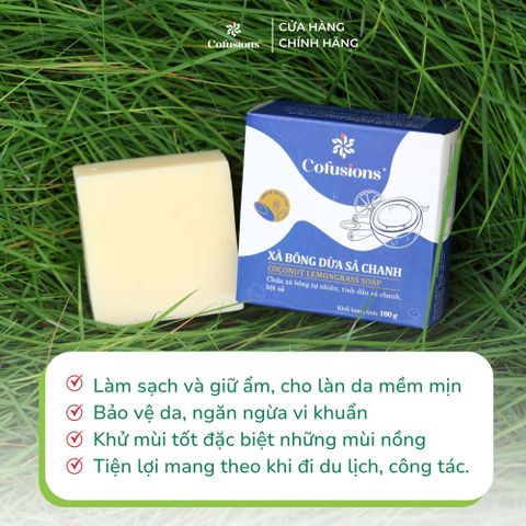 [NHÃN MỚI CFS] Xà bông dừa sả chanh Cofusions - Hộp 100g
