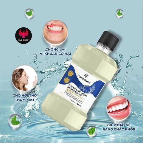 [NHÃN MỚI CFS] Dầu dừa súc miệng Cofusions hương bạc hà thơm mát 225ml/ chai
