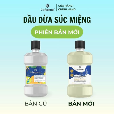 [NHÃN MỚI CFS] Dầu dừa súc miệng Cofusions hương bạc hà thơm mát 225ml/ chai