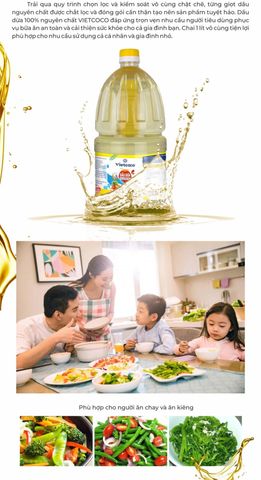Dầu dừa Vietcoco cooking chai 2 lít