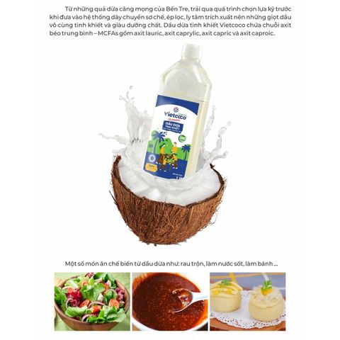 (Bao Bì Mới) Dầu dừa tinh khiết Organic VIETCOCO chai PET 250ml